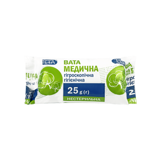 Вата медична гігроскопічна гігієнічна, рулон Teta® 25 г